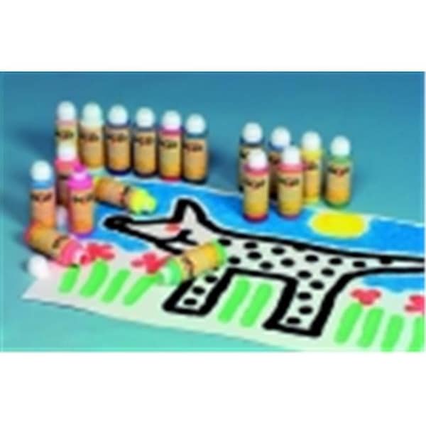 School Smart Non-Toxic Poster Marker Tempera Primery Paint Set - 2 Oz. - Set 6